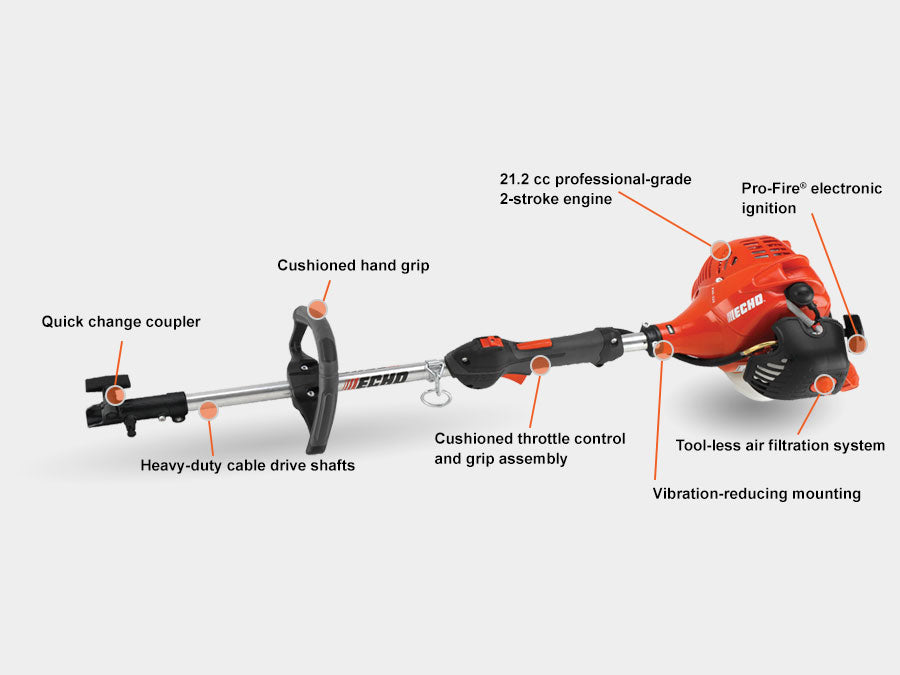 ECHO PAS-225 powerhead engine detail