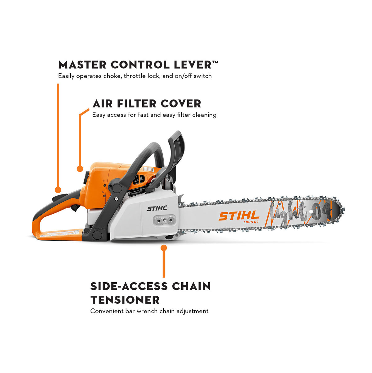 STIHL MS 250 chainsaw side view