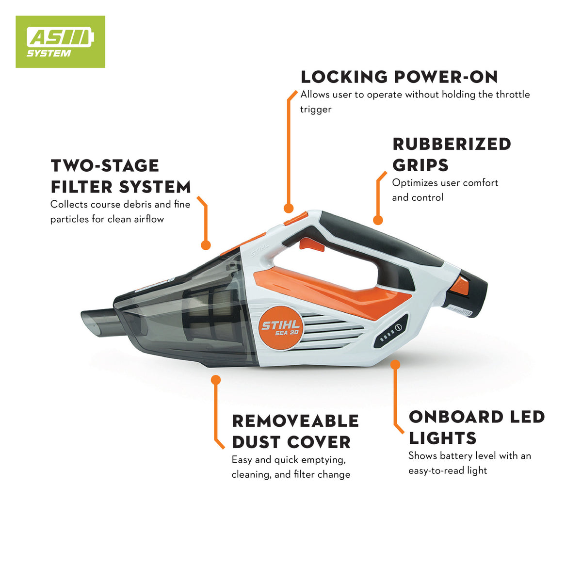 STIHL SEA 20 battery handheld vacuum