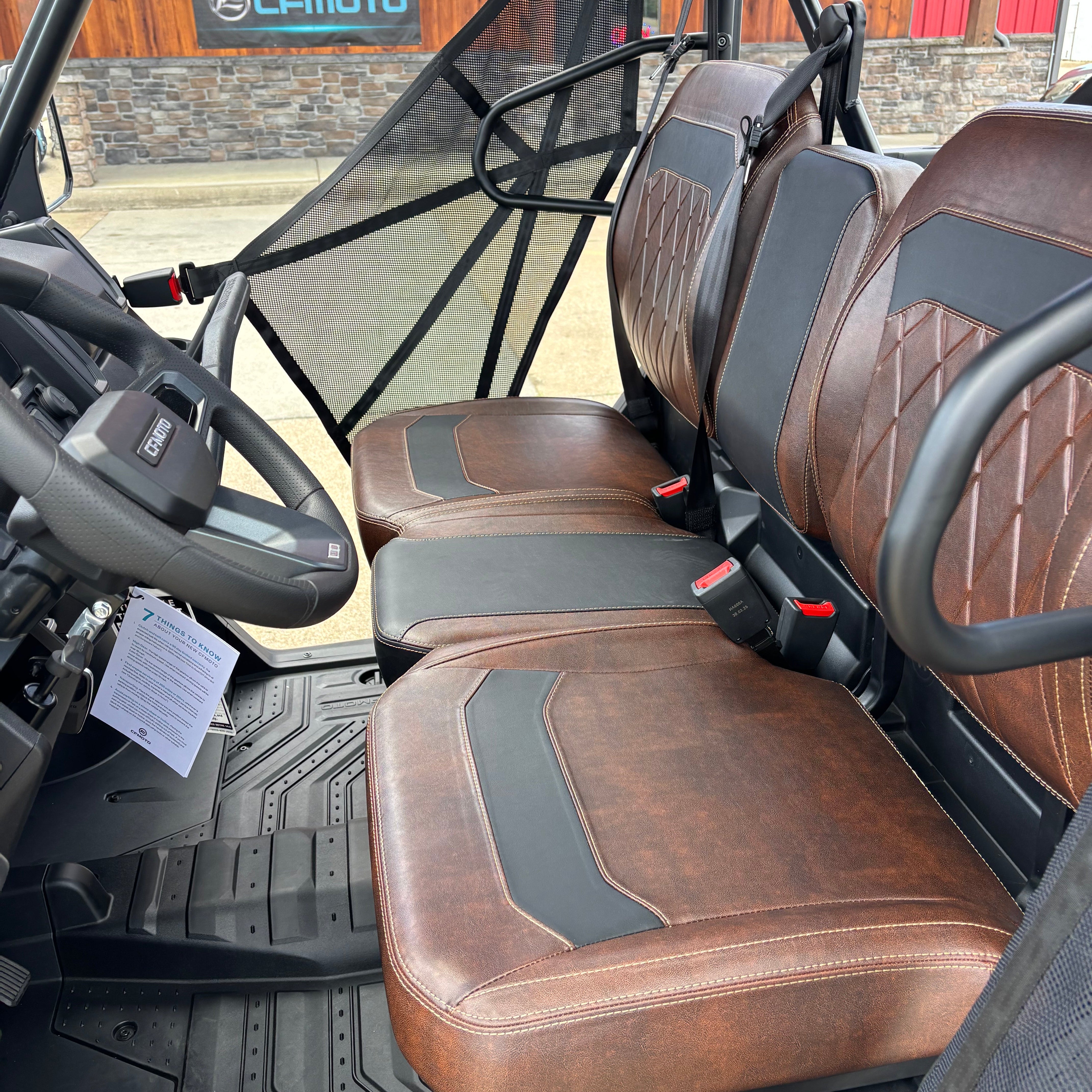 close up of cfmoto u10 interior seats