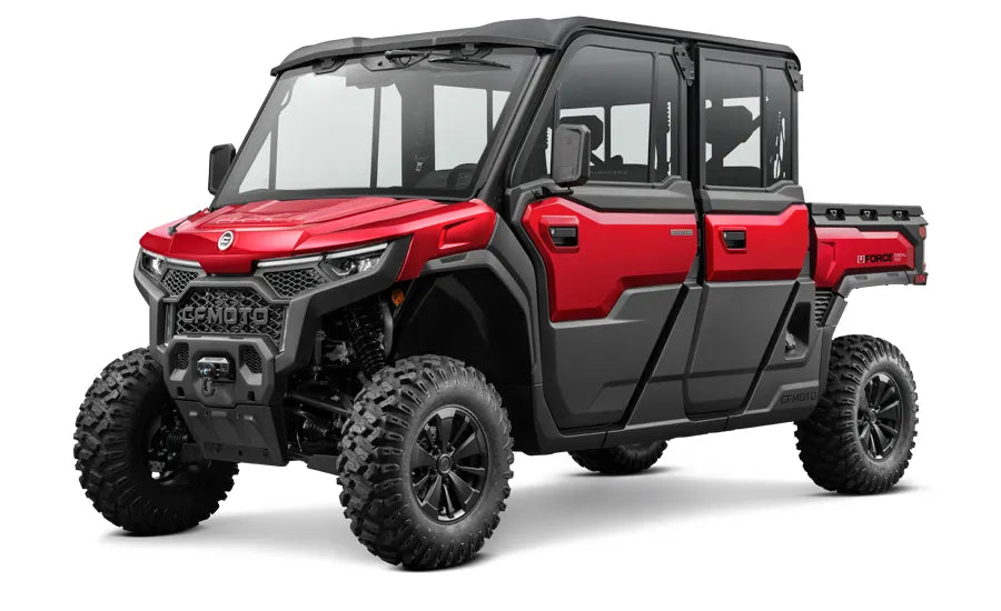 2026 Cfmoto U10 Pro Highland Crew Cab Utility Side by Side Red