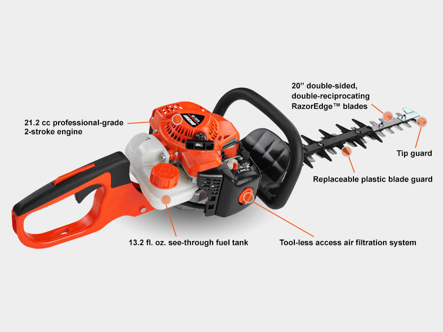 ECHO HC-2020 hedge trimmer engine and handle detail