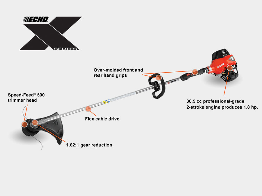 ECHO SRM-3020 string trimmer engine and handle detail